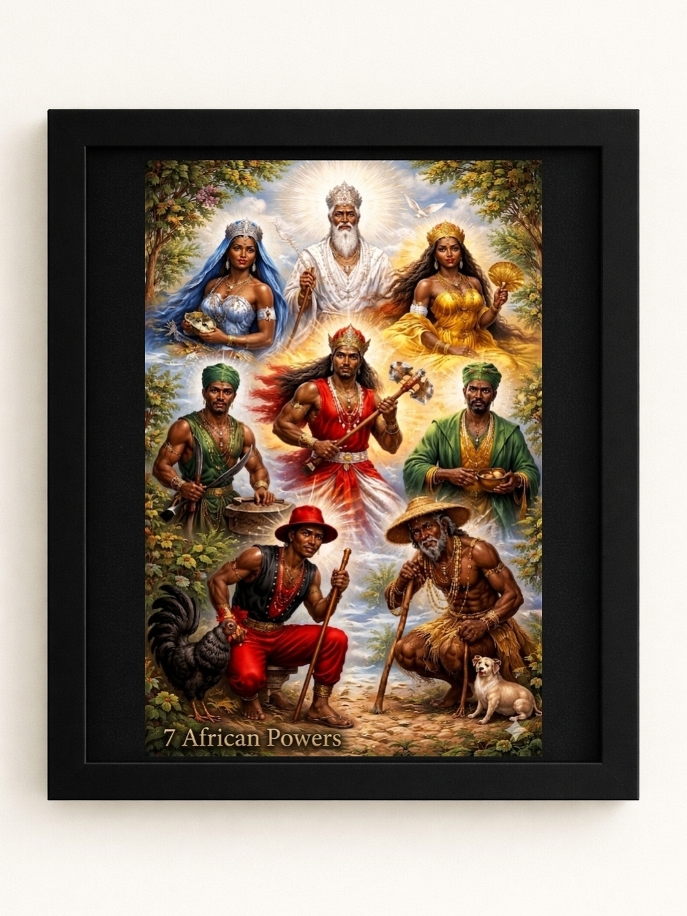 7 African Powers Framed 8x10 A.I. Art Print